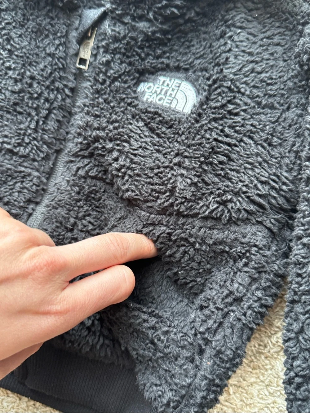 The North Face Black Sherpa Fleece Zip Hoodie Toddler Size 2T Cozy Full Zip